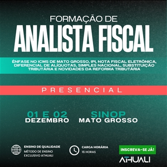 FORMAÇÃO DE ANALISTA FISCAL - SINOP -  DEZEMBRO 2025