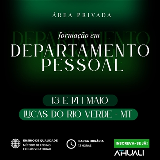 FORMAÇÃO EM DEPARTAMENTO PESSOAL - LUCAS DO RIO VERDE - MAIO 2026