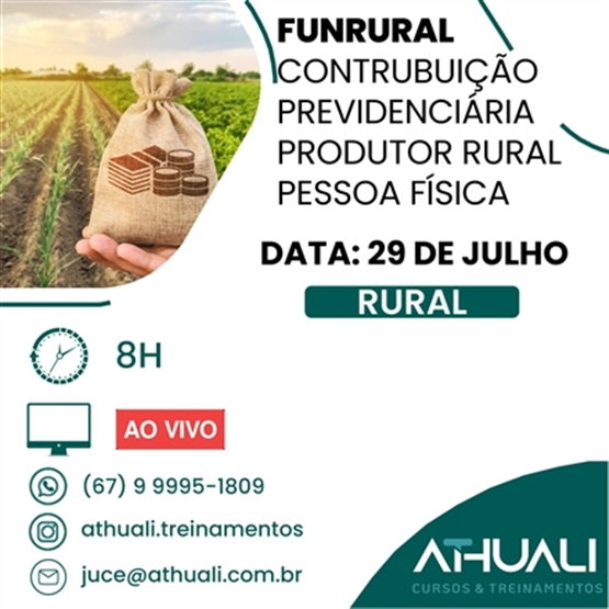 FUNRURAL - Contribuição Previdenciária do Produtor Rural Pessoa Física (JULHO)