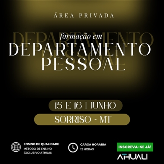 FORMAÇÃO EM DEPARTAMENTO PESSOAL - SORRISO MT - JUNHO 2026