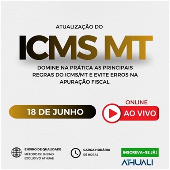 ATUALIZAÇÃO DO ICMS MT - JUNHO 2026