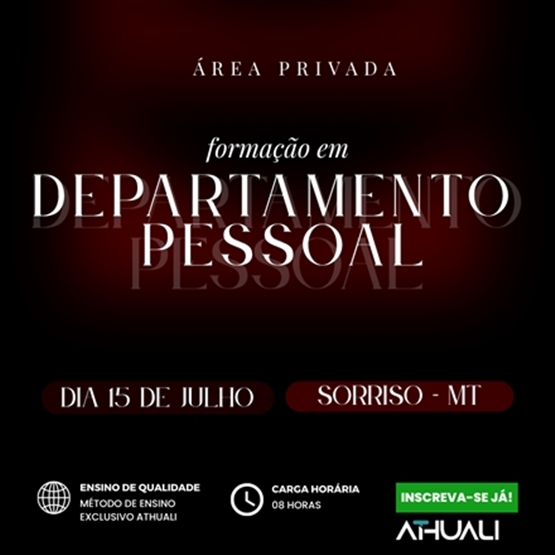 FORMAÇÃO EM DEPARTAMENTO PESSOAL - SORRISO MT - JULHO 2026