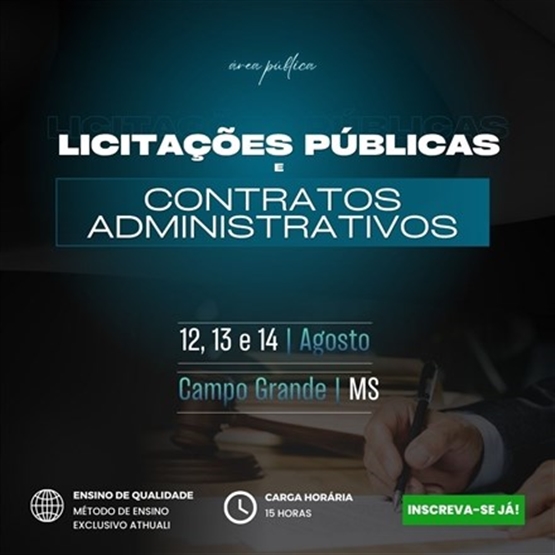 LICITAÇÕES PÚBLICAS E CONTRATOS ADMINISTRATIVOS - CAMPO GRANDE - AGOSTO 2026
