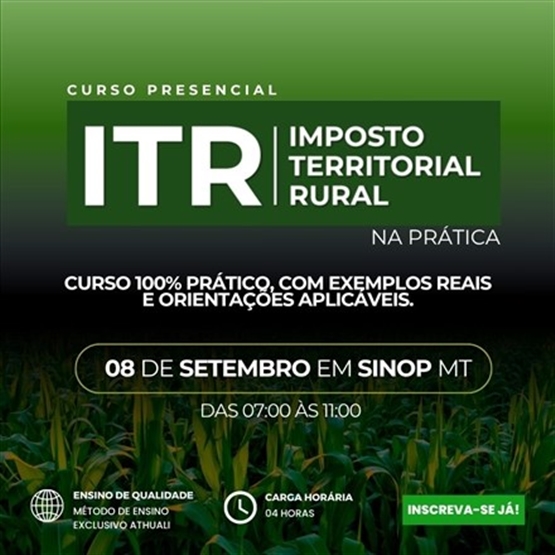 ITR 2026 NA PRÁTICA - SINOP MT - SETEMBRO 2026
