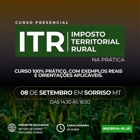 ITR 2026 NA PRÁTICA - SORRISO MT - SETEMBRO 2026