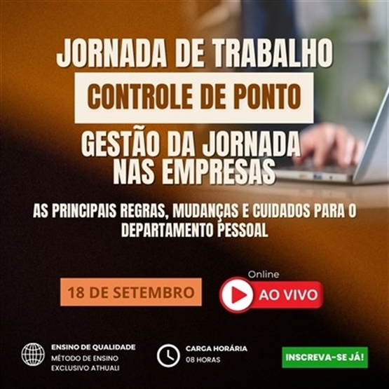 JORNADA DE TRABALHO, CONTROLE DE PONTO E GESTÃO DE JORNADA - SETEMBRO 2026