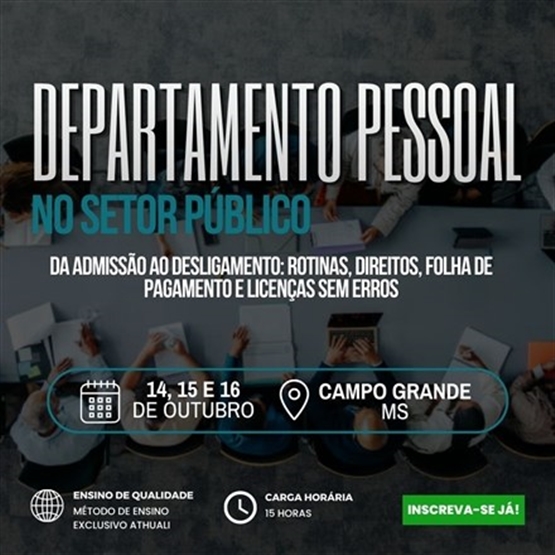 DEPARTAMENTO PESSOAL NO SETOR PÚBLICO - OUTUBRO 2026