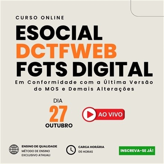 eSOCIAL | DCTFWEB | FGTS DIGITAL - OUTUBRO 2026
