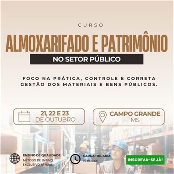 ALMOXARIFADO E PATRIMÔNIO NO SETOR PÚBLICO - OUTUBRO 2026