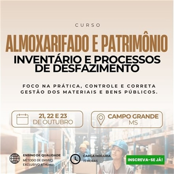 ALMOXARIFADO E PATRIMÔNIO NO SETOR PÚBLICO - OUTUBRO 2026