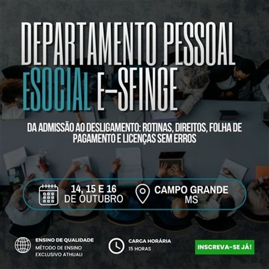 DEPARTAMENTO PESSOAL | eSOCIAL | eSFINGE - OUTUBRO 2026