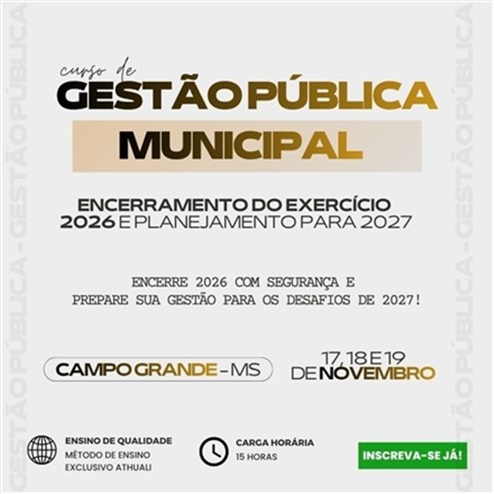 GESTÃO PÚBLICA MUNICIPAL – CAMPO GRANDE - NOVEMBRO 2026