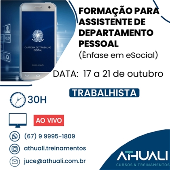 FORMAÇÃO DE ASSISTENTE DE DEPARTAMENTO PESSOAL